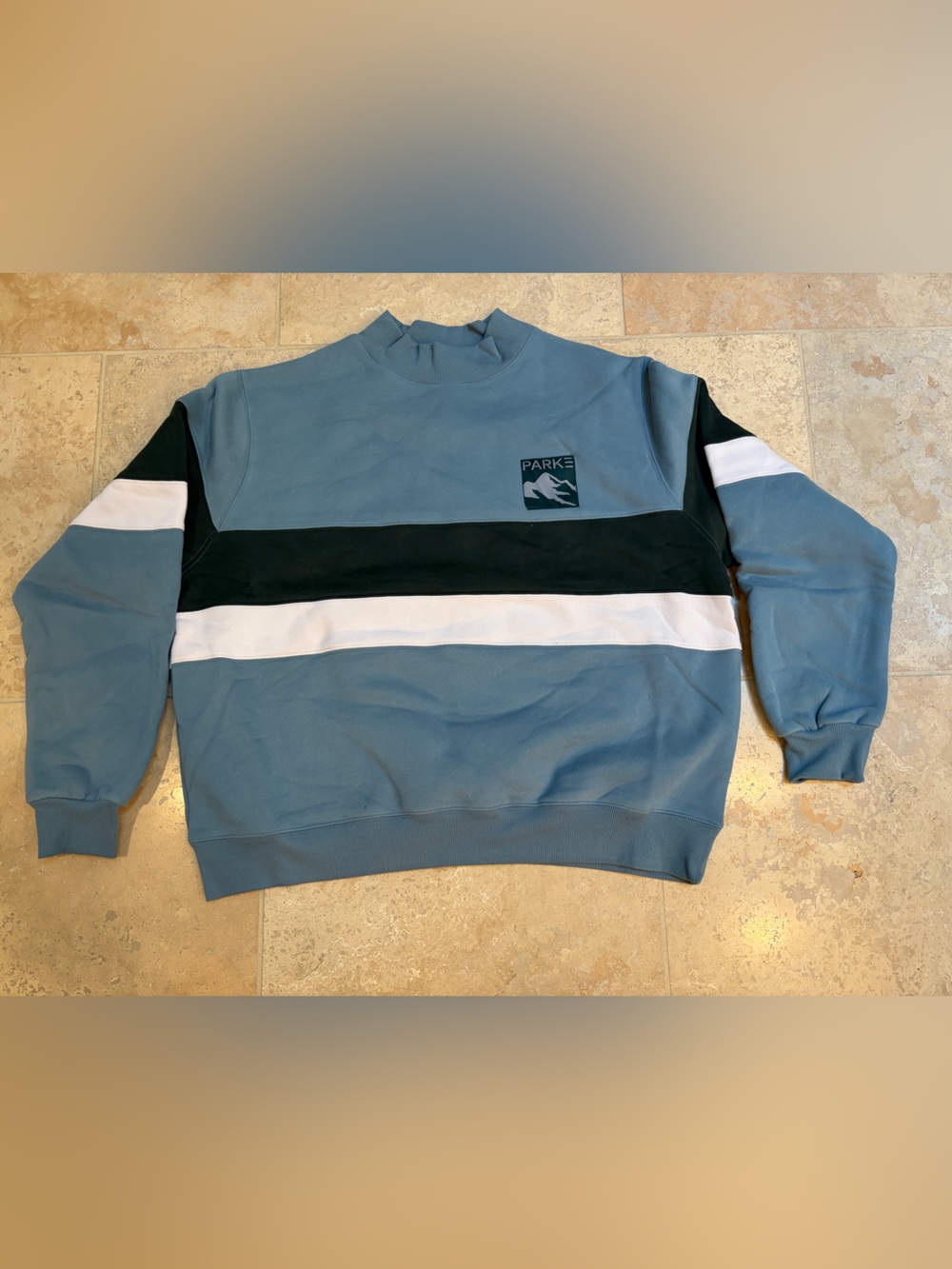 PARKE Vintage Striped Mockneck in Glacier